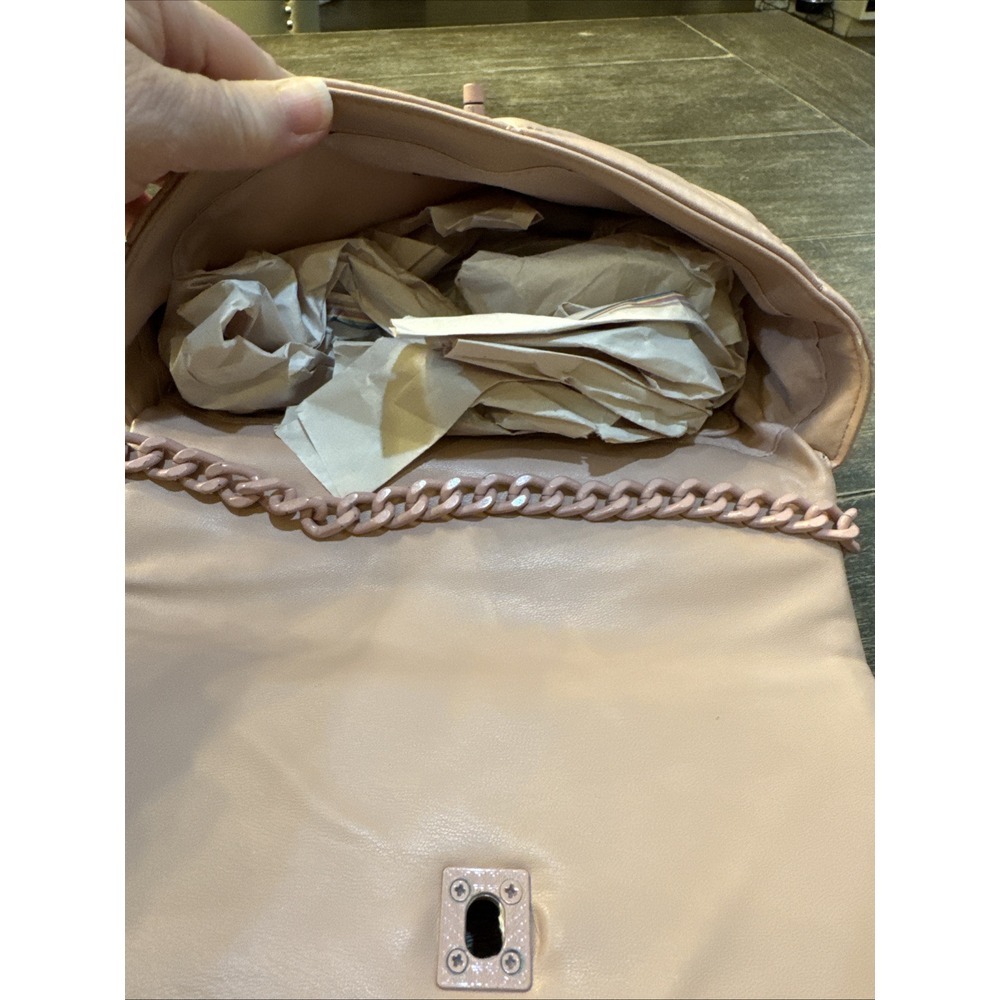 Soft Quilted Gilda Paris Handbag Blush Color, Metal Chain Straps,New W Tag $159 - Picture 6 of 9